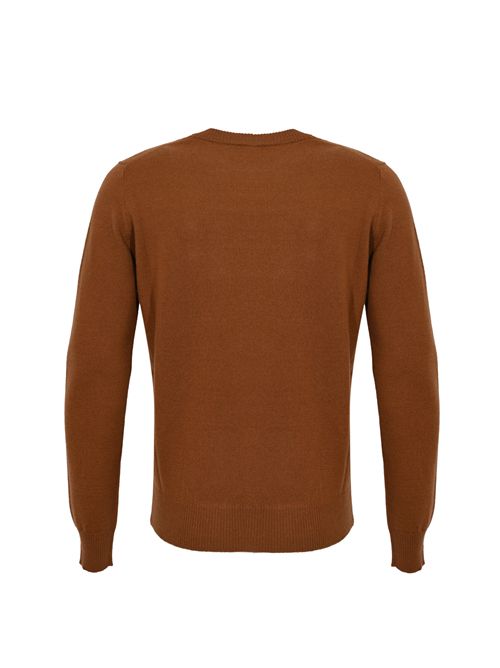 Maglia girocollo regular in lana Geelong Tabacco Alpha studio | AU-3100CU1008